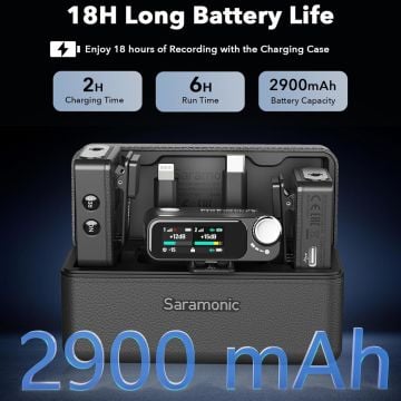 Saramonic Ultra 03 Kablosuz Yaka Mikrofonu, 32-Bit ( RX9+TX9+TX9 Lavalıer MIC – Black)