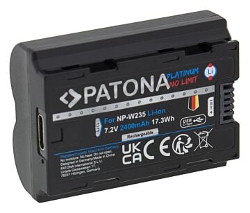 PATONA 1371 Platinum Battery with USB-C Input Fuji FinePix NP-W235 xT-4 XT4