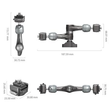 SmallRig 4490 HawkLock H21 Hızlı Çıkarma Rozet Sihirli Kol (7'')