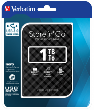Verbatim 1TB Taşınabilir Harddisk  HDD Usb 3.2 Siyah Renk-(53194)