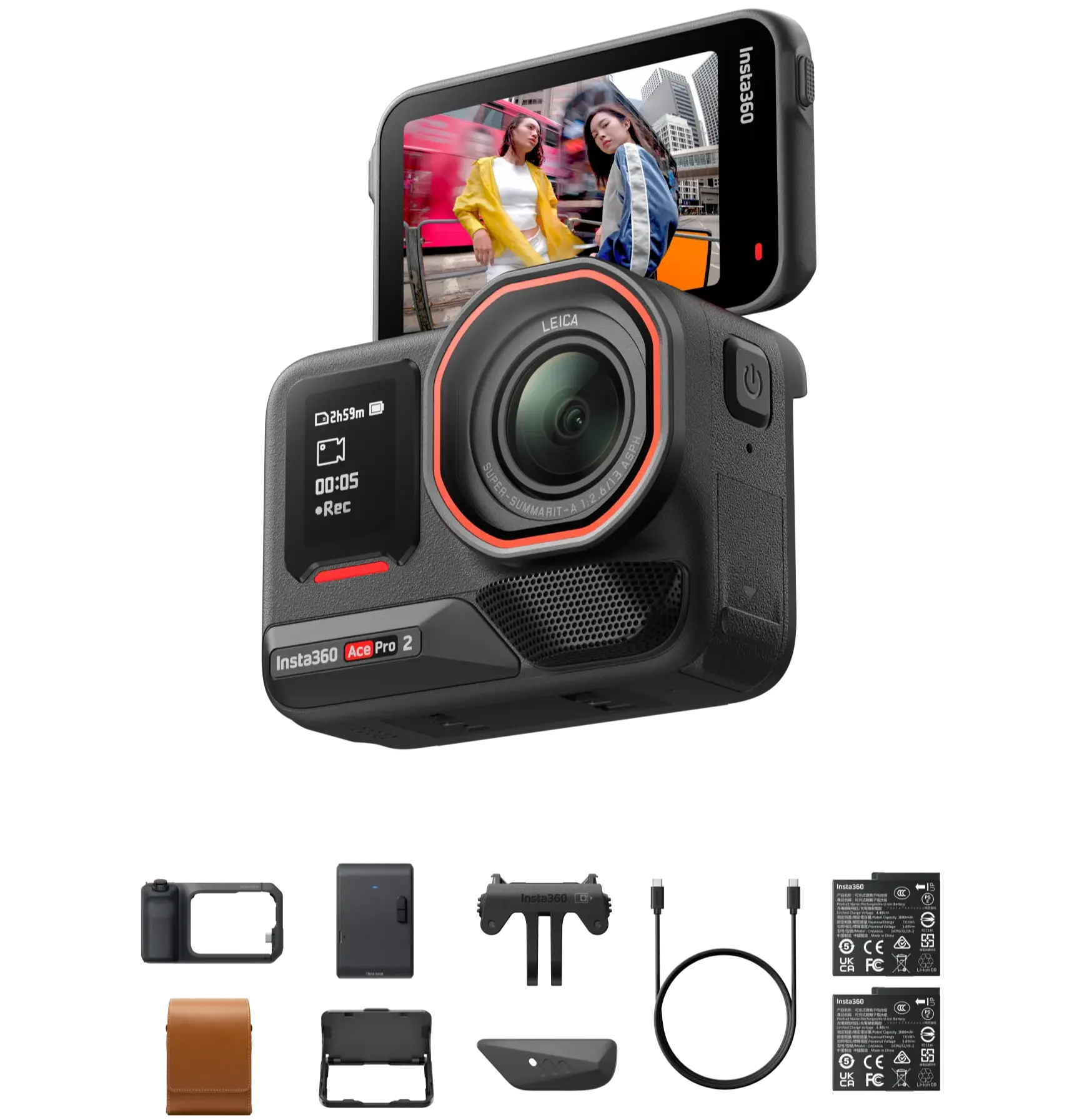 Insta360 Ace Pro 2 Pocket Print Bundle Çift Bataryalı Çantalı Set