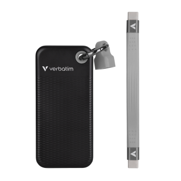 Verbatim 1 TB Pocket Mini Taşınabilir SSD Usb 3.2 - 1000MB/S-1000MB/S Siyah/ Gri Kablo Dahil-(32190)