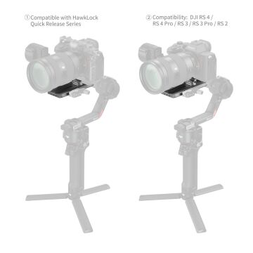 SmallRig 4638 DJI  DJI RS 2 / RSC 2 / RS3 / RS 3 Pro / RS 4 / RS 4 Pro için HawkLock H38 Manfrotto Hızlı Çıkarma Plakası