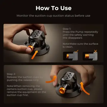 K&F Triple Suction Cup Car Mount Araç Dış Çekim için Aksiyon Kamera ve Telefon Uyumlu Çekim Seti  ( İnsta360 X3, X4, X5, X6 )