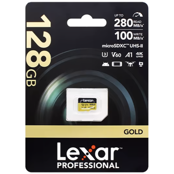 Lexar 128GB Professional GOLD microSDXC UHS-II Hafıza Kartı
