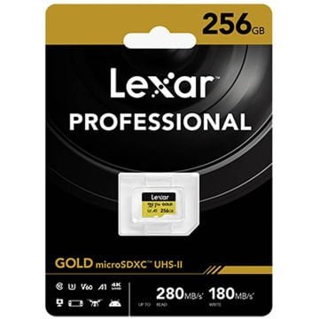 Lexar 256GB Professional GOLD microSDXC UHS-II Hafıza Kartı