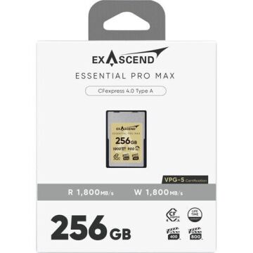 Exascend 256GB Essential Pro Max CFexpress 4.0 Type A Hafıza kartı / 1800 MB/S Okuma Yazma VPG800