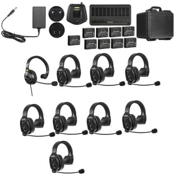 Saramonic WiTalk5-WT9S 9-Person Full-Duplex Wireless Intercom System with Single-Ear Remote Headsets (1.9 GHz)