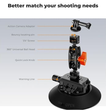 K&F Concept 6 inch Suction Cup Vakum Pompalı Vantuz