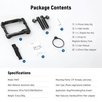 Neewer PA017 Telefon Kafesi & 67mm Filtre adaptörlü