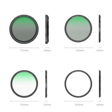 SmallRig 4726 5'i 1 Arada  (67 mm) Filtre Kiti VND 2-32 & CPL & 1/4  Siyah Sis