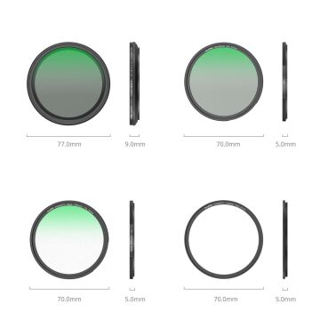 SmallRig 4726 5'i 1 Arada  (67 mm) Filtre Kiti VND 2-32 & CPL & 1/4  Siyah Sis