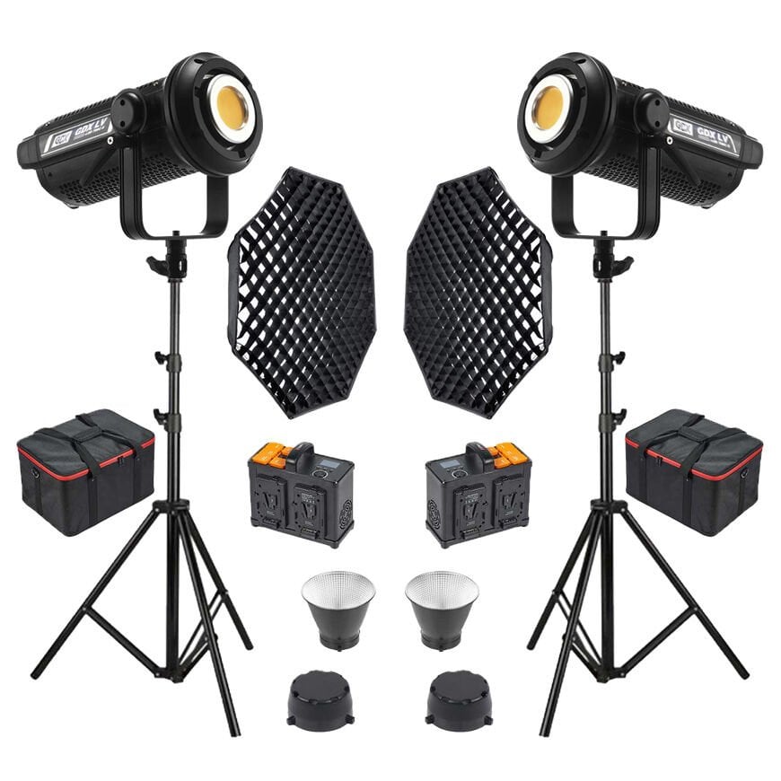 GDX LV-700C-II B Bi Color Led Video Işığı 2'li Full Set (Gridli 95 Octa Softbox + 260 cm Kalın Işık Ayağı)