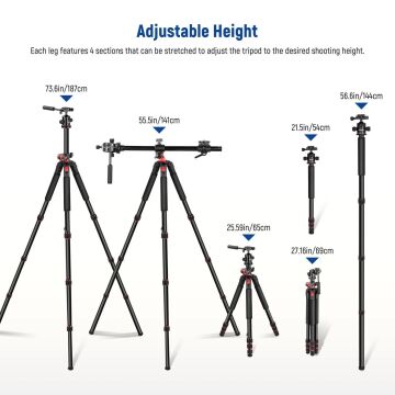 Neewer TP-27 Yatay Kollu Tripod