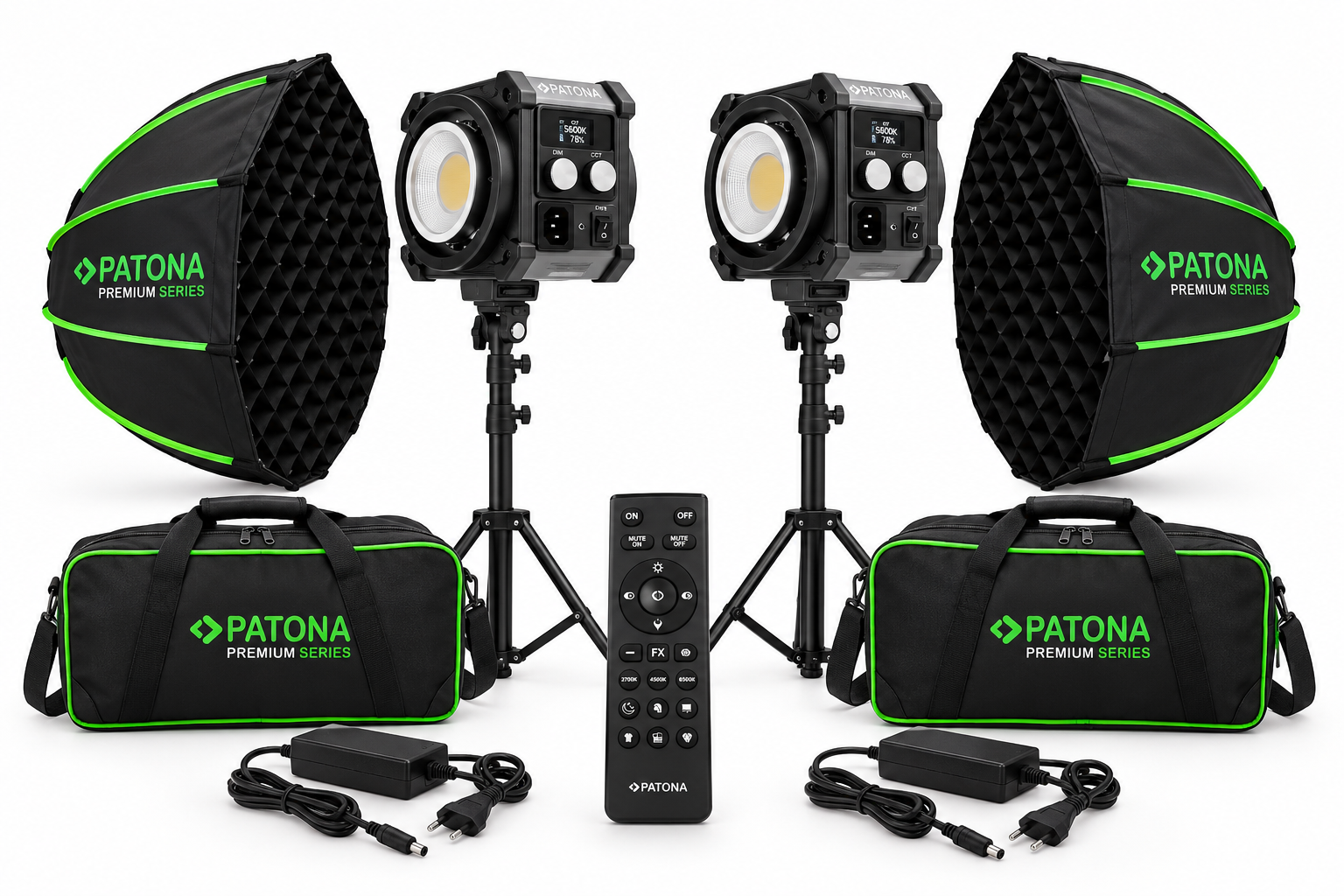 Patona 4172 Premium Sq200RGB Led 2’li Profesyonel Işık Kiti  ( 200w RGB Led Işık )