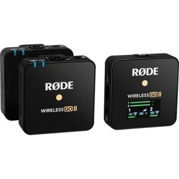 Rode Wireless GO II 2 Kişilk Kablosuz Mikrofon Sistemi (Black)  RODE Interview GO Hediye