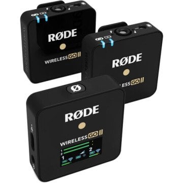 Rode Wireless GO II 2 Kişilk Kablosuz Mikrofon Sistemi (Black)  RODE Interview GO Hediye