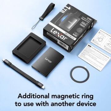 Lexar 1TB SL500 USB-C 3.2 Gen 2x2 Manyetik Setli Taşınabilir SSD