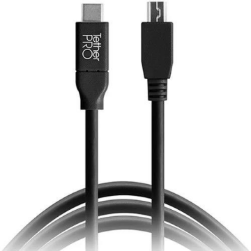 TetherPro USB-C to 2.0 Mini-B 5-Pin 4.6 m Bağlantı Kablosu (2415BLK)