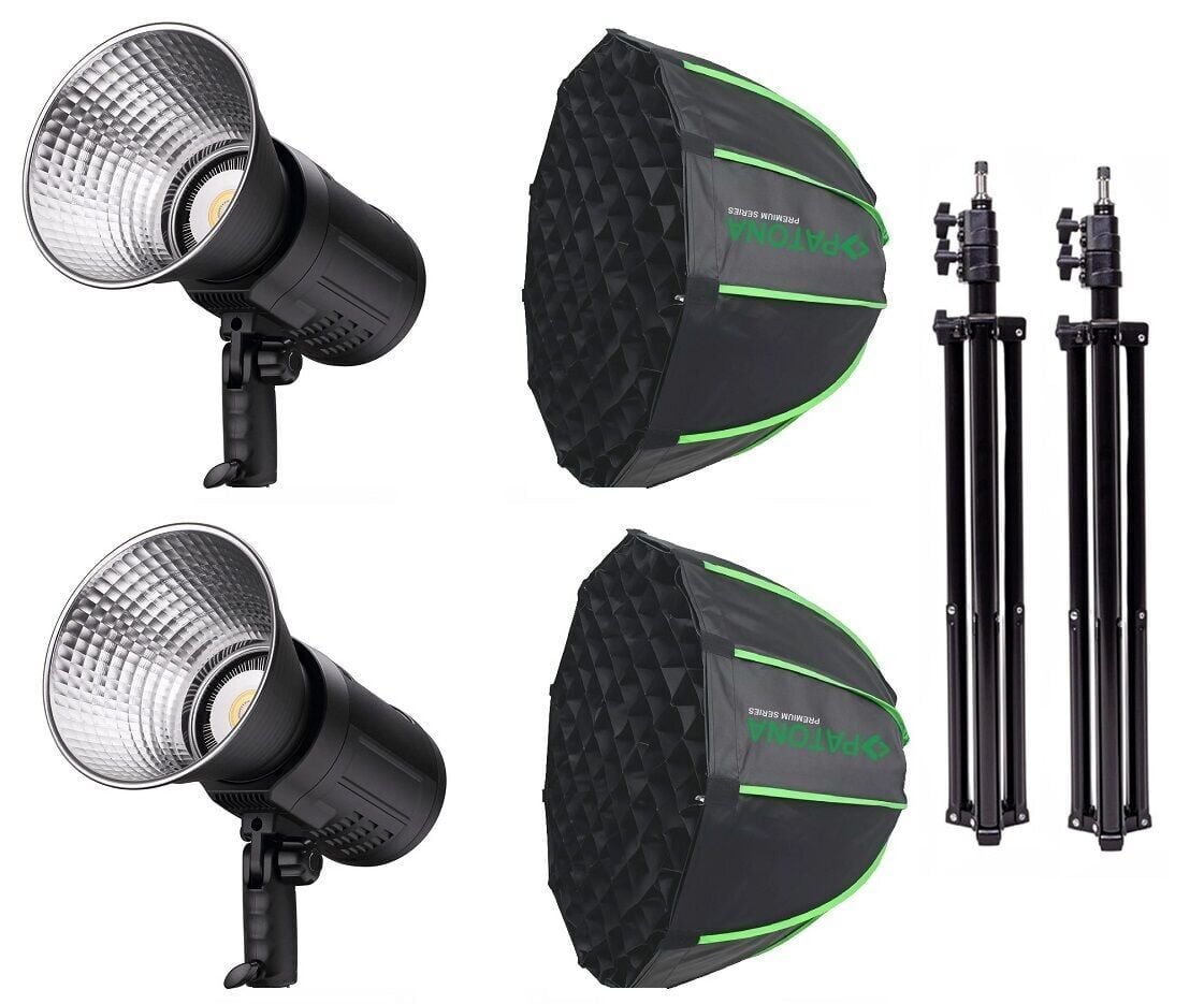 PATONA 4275 LED 80W RGB Hızlı Kurulum  60cm Octagon Softbox Fotoğraf ve Video Işığı Çiftli Kit