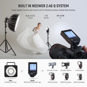 Neewer Q4 400Ws 2.4G TTL Akülü Paraflaş (Nikon)
