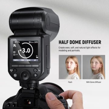 Neewer Z2-N Yuvarlak Başlıklı Bataryalı Tepe Flaşı Difüzör Kit (Nikon)