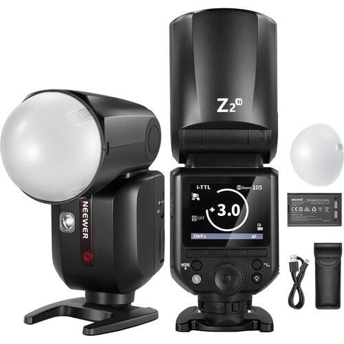 Neewer Z2-N Yuvarlak Başlıklı Bataryalı Tepe Flaşı Difüzör Kit (Nikon)