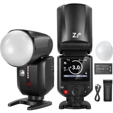 Neewer Z2-S Yuvarlak Başlıklı Bataryalı Tepe Flaşı Difüzör Kit (Sony)