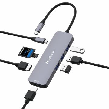 VERBATIM 32151 USB-C PRO 8 PORT HUB CMH-08