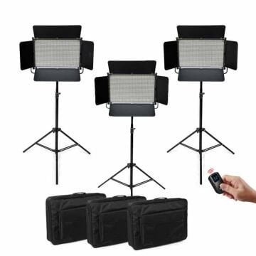 GDX CF-Led 2020C BiColor 3'lü Sürekli Video Panel Led Işık Seti