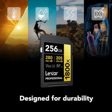 Lexar 256GB Professional 1800x UHS-II V60 SDXC Hafıza Kartı