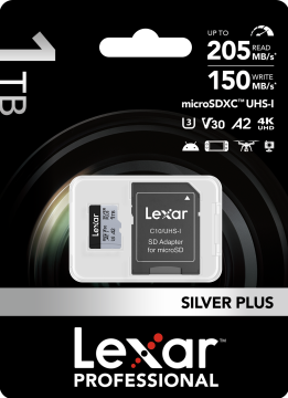 Lexar 1TB Professional SILVER PLUS UHS-I microSDXC V30 4K UHD Hafıza Kartı