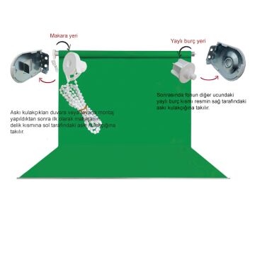 Stüdyo Teknik 90cm x 120cm  Fon Perdesi Yeşil
