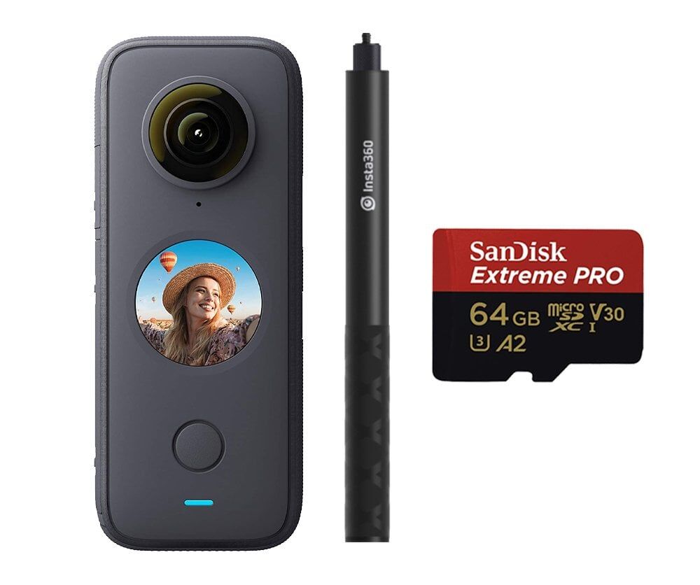 Insta360 One X2 Standart Edition + Sandisk 64gb Hafıza Kartı + Selfie Çubuk
