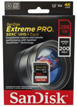 SanDisk 256GB Extreme PRO UHS-I SDXC 200MB/s V30 Hafıza Kartı