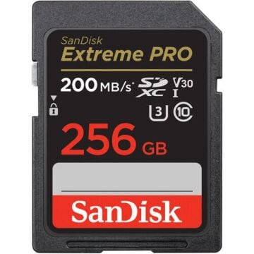 SanDisk 256GB Extreme PRO UHS-I SDXC 200MB/s V30 Hafıza Kartı