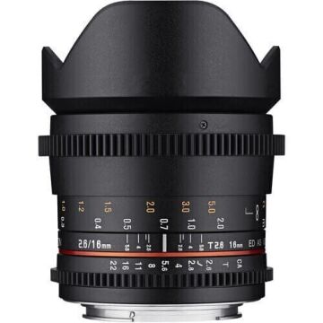 Samyang 16mm T2.6 VDSLR Full Frame Cine Lens (Sony E Mount)