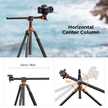 K&F Concept T254A8 Monopod Özellikli Tripod (239cm Uzunluk)