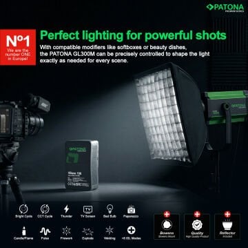 Patona 4168 Premium GL300M Bi-Color Cob-Led-Stüdyo Işığı 300W