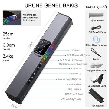 Neewer RGB1 Manyetik El Tipi LED Işık Tüpü