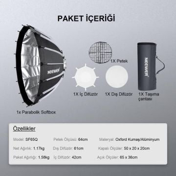 NEEWER 65cm Parabolic Softbox
