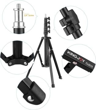 Kingjoy FL2009 Ayarlanabilir Metal Tripod Işık Standı 10kg