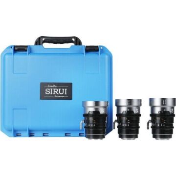 Sirui IronStar Series T1.9 Full-Frame 1.5x Blue Flare Anamorphic 3'lü Arri PL/Canon EF Lens Kit
