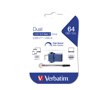 VERBATIM 49967 - 64GB DUAL USB 3.2 GEN 1 USB-C/USB-A DRIVE