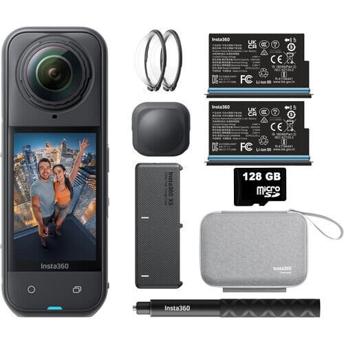 Insta360 X5 360° Aksiyon Kamerası Essentials Bundle + 128 GB MicroSD Hafıza Kartı