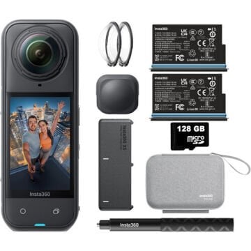 Insta360 X5 360° Aksiyon Kamerası Essentials Bundle + 128 GB MicroSD Hafıza Kartı