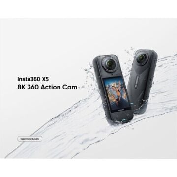 Insta360 X5 360° Aksiyon Kamerası Essentials Bundle + 128 GB MicroSD Hafıza Kartı