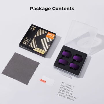 K&F Concept Insta360 Luna Ultra İçin 4 Parça ND Filtre Seti (ND4, ND8, ND16, ND32)