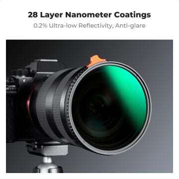 K&F Concept 95mm Nano-X Variable ND2-400 Filtre (1 ile 9 Stop)