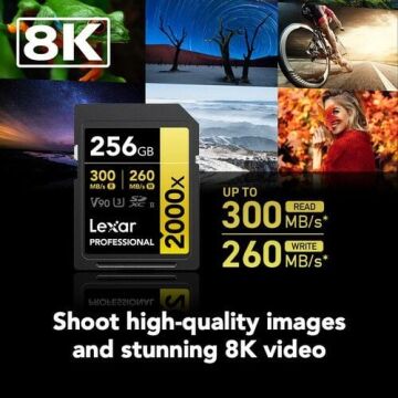 Lexar 256GB 2000x Professional SDXC RDR UII Hafıza Kartı